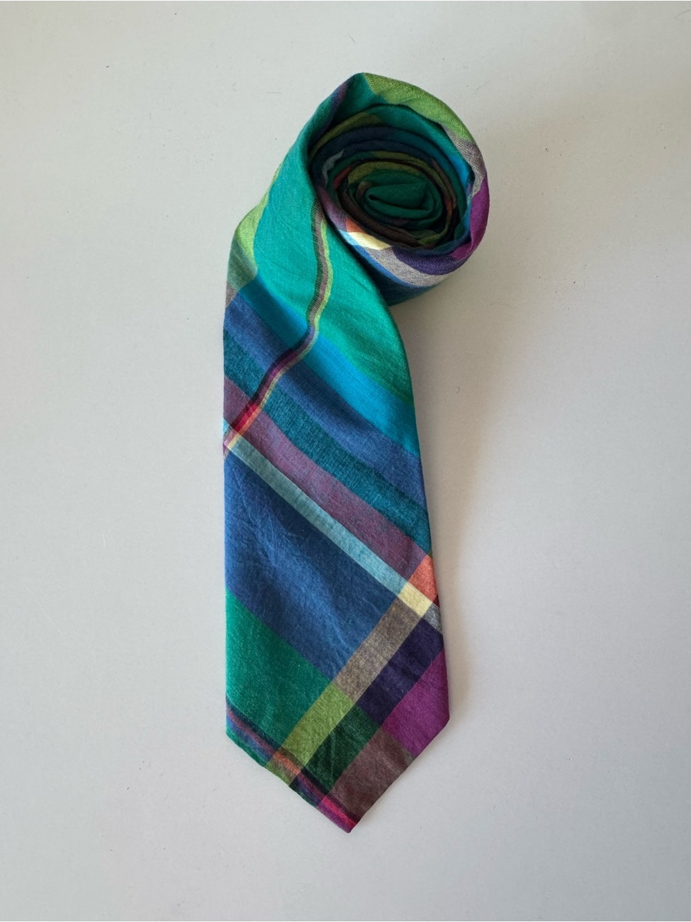 Polo by Ralph Lauren Multicolor Plaid Men's Tie - Blue & Green